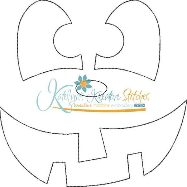 Pumpkin Face Applique 1, 2 image
