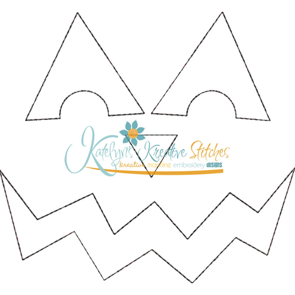 Pumpkin Face Applique 2, 2 image