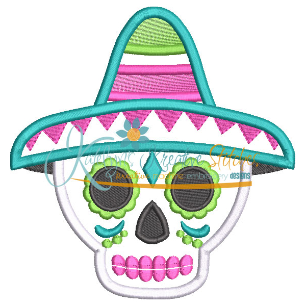 Sugar Skull 5 Applique, 3 image