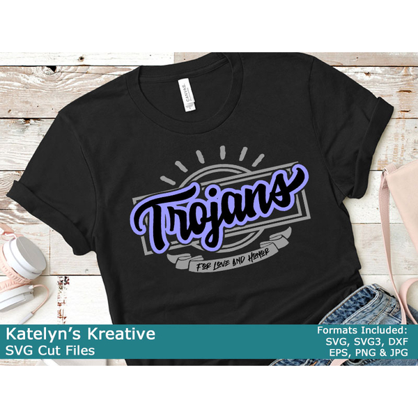 Trojans Script Rectangle SVG Files