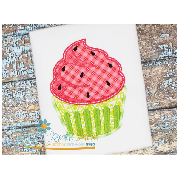 Watermelon Cupcake Applique