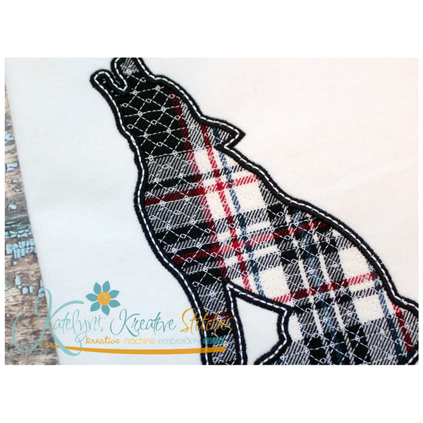 Wolf Silhouette Applique Close Up