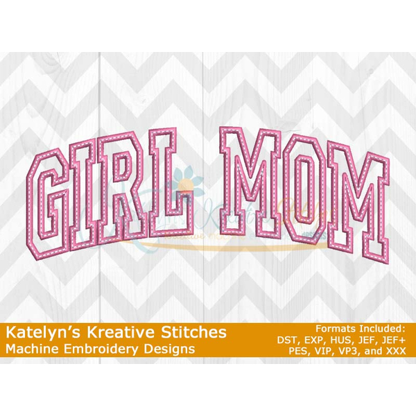 Girl Mom Arched Embroidery