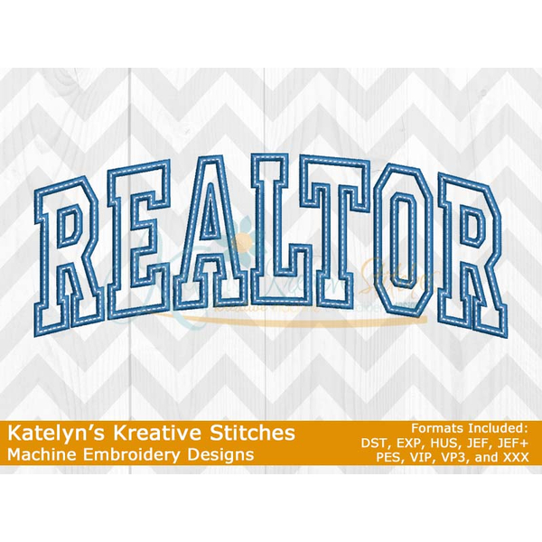 Realtor Arched Applique Embroidery