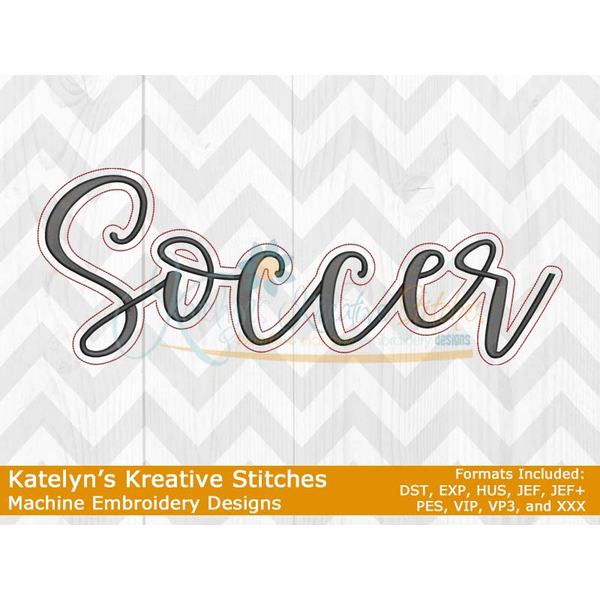 Soccer Script Embroidery