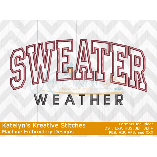 Sweater Weather Arched Embroidery
