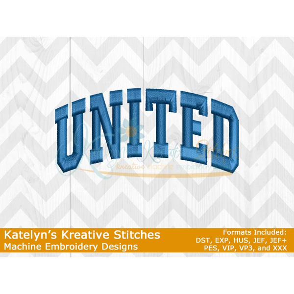 United Arched Satin 4x4 Embroidery