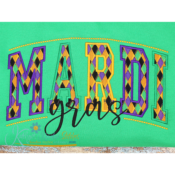 Mardi Gras Arched Embroidery with Diamond Motif, 2 image