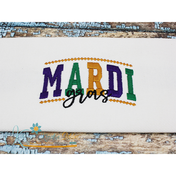 Mardi Gras Arched Embroidery with Diamond Motif, 4 image
