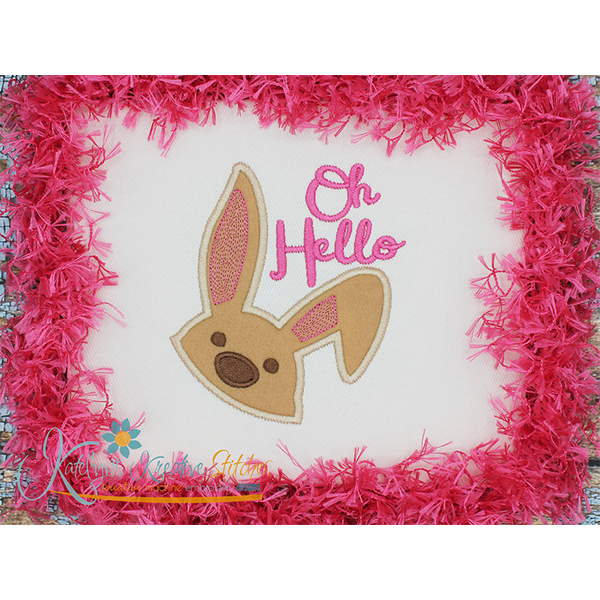Oh Hello Bunny Face Applique - FREE