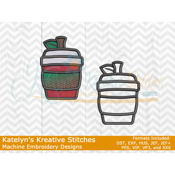 Coffee Cup Apple - Filled and Outline Versions, 3 image