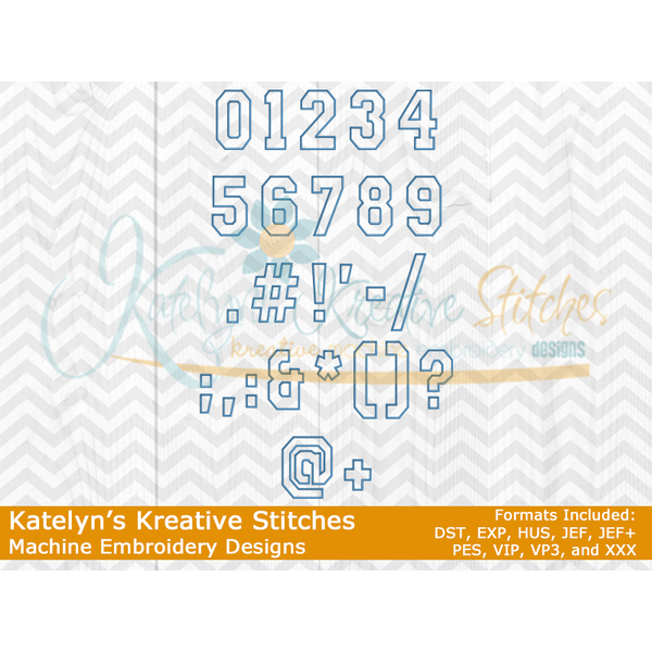 College Applique Number Set - 11 Sizes, 9 image