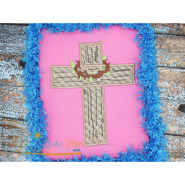 Easter Cross with Crown of Thorns  - Easter Story Applique