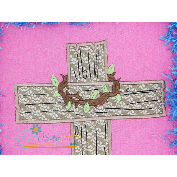 Easter Cross with Crown of Thorns  - Easter Story Applique, 2 image