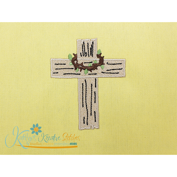 Easter Cross with Crown of Thorns  - Easter Story Applique, 3 image