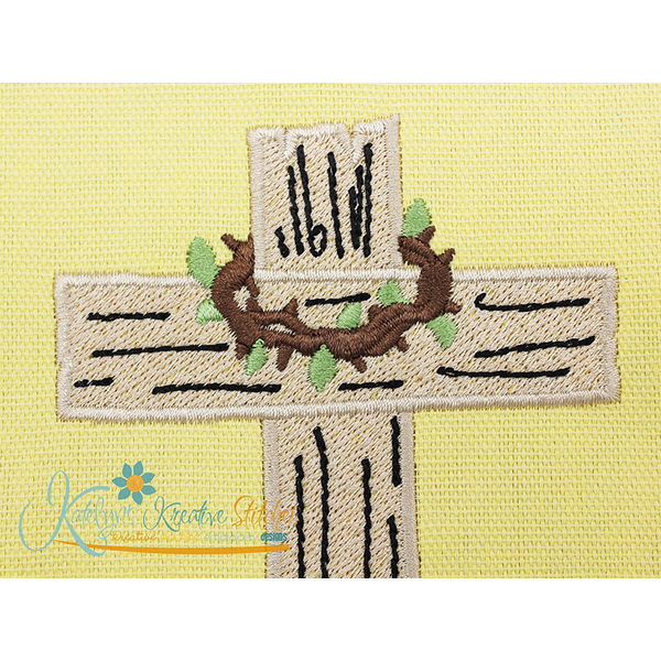 Easter Cross with Crown of Thorns  - Easter Story Applique, 4 image