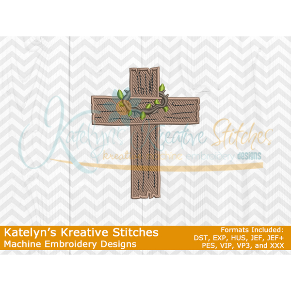 Easter Cross with Crown of Thorns  - Easter Story Applique, 6 image