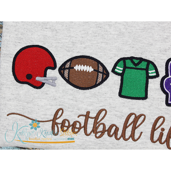 Football Life Icon Embroidery - Filled and Outline Versions, 2 image Football Life Icon Embroidery - Filled and Outline Versions, 2 image