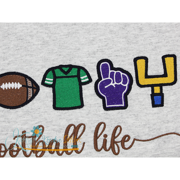 Football Life Icon Embroidery - Filled and Outline Versions, 3 image Football Life Icon Embroidery - Filled and Outline Versions, 3 image