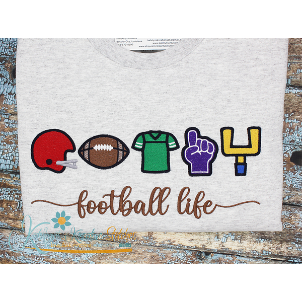 Football Life Icon Embroidery - Filled and Outline Versions, 4 image Football Life Icon Embroidery - Filled and Outline Versions, 4 image