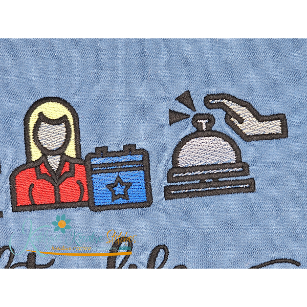 Hospitality Life Icon Embroidery - Filled and Outline Versions, 4 image