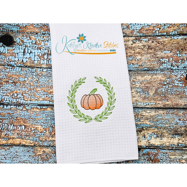 Laurel Wreath with Sketch Pumpkin - 6 Sizes