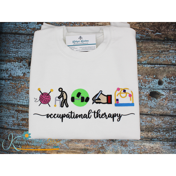 Occupational Therapy Icon Embroidery - Filled and Outline Versions