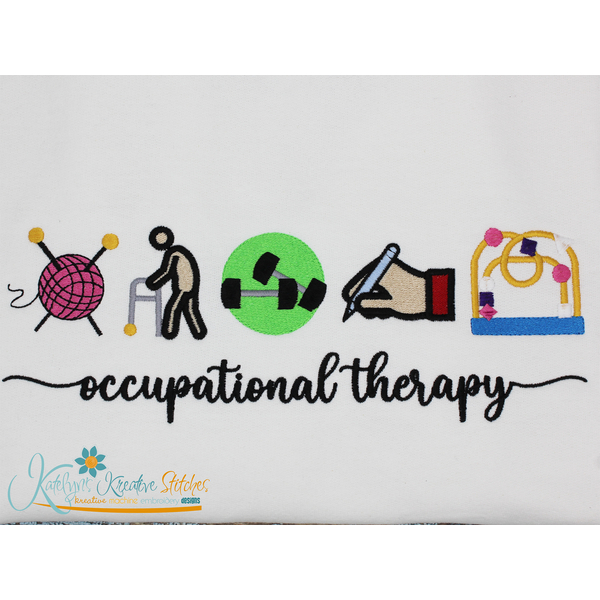 Occupational Therapy Icon Embroidery - Filled and Outline Versions Occupational Therapy Icon Embroidery - Filled and Outline Versions