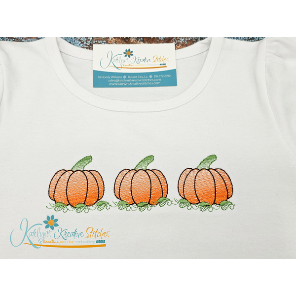 Pumpkin Sketch Trio Embroidery