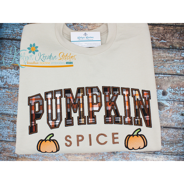Pumpkin Spice Arched Applique Embroidery