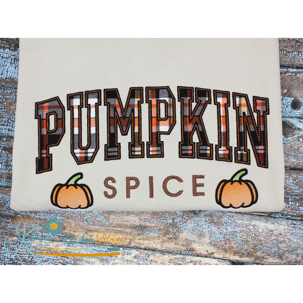 Pumpkin Spice Arched Applique Embroidery