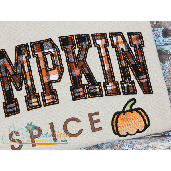 Pumpkin Spice Arched Applique Embroidery
