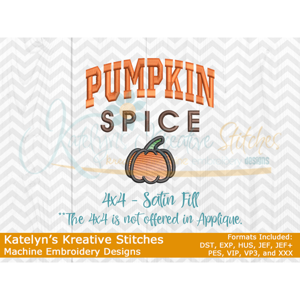 Pumpkin Spice Arched Applique Embroidery
