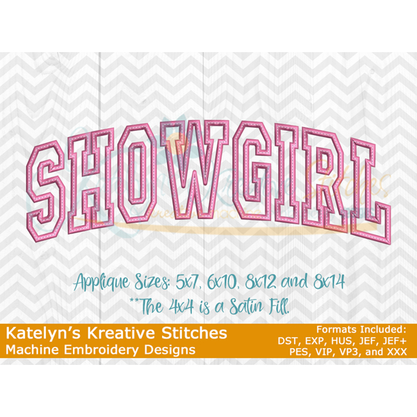 Showgirl Arched Embroidery