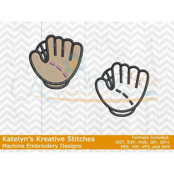 Softball Catchers Mitt - Filled and Outline Versions