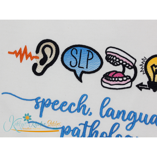 Speech, Language, Pathology Icon Embroidery