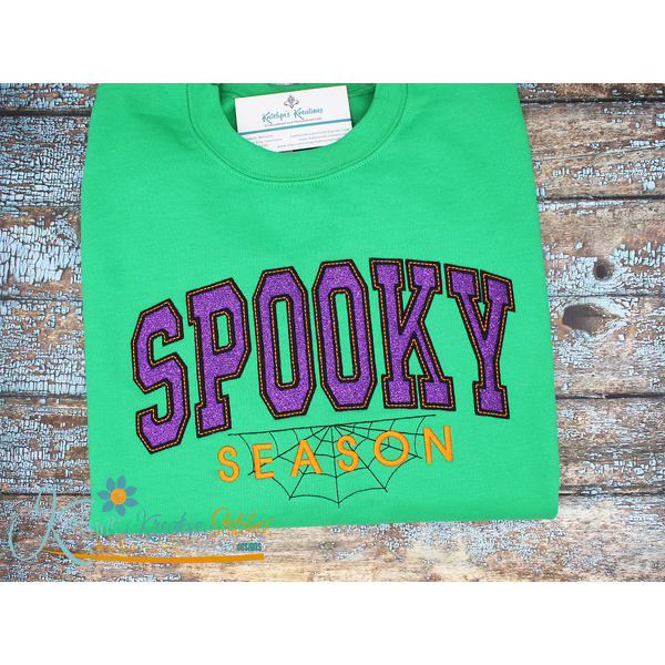 Spooky Season Arched Applique with Web