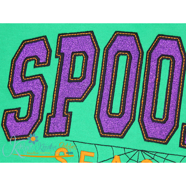 Spooky Season Arched Applique with Web