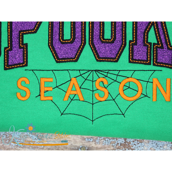 Spooky Season Arched Applique with Web