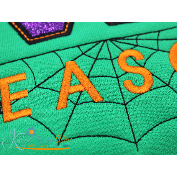 Spooky Season Arched Applique with Web