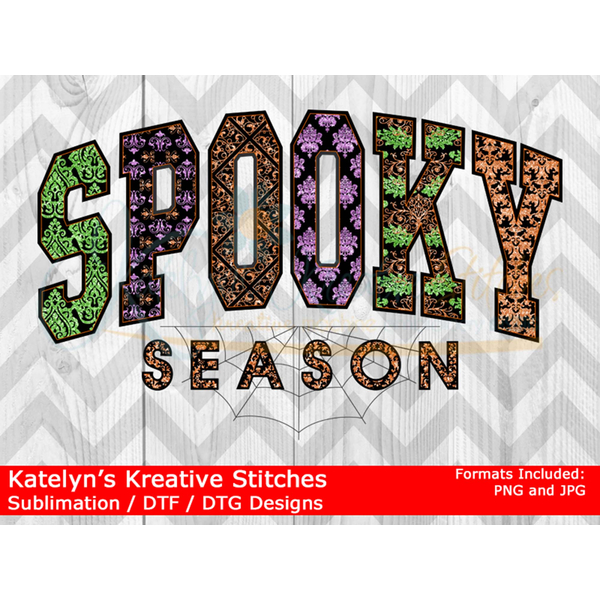 Spooky Season Arched Damask - Sublimation / DTF