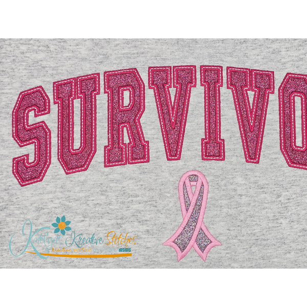 Cancer Survivor Arched Embroidery - 2 Versions