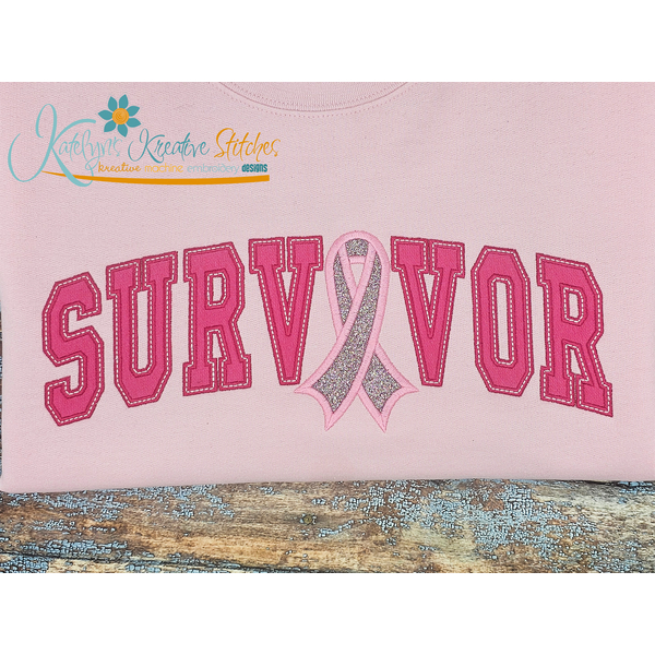 Cancer Survivor Arched Embroidery - 2 Versions