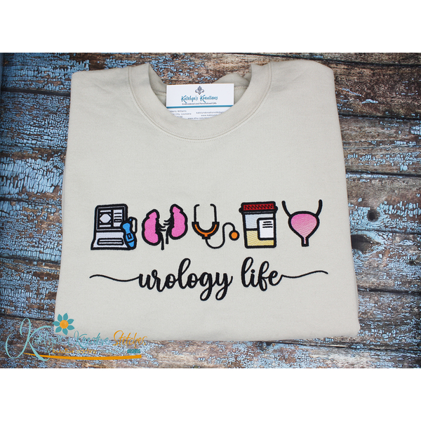 Urology Life Icon Embroidery - Filled and Outline VersionsUrology Life Icon Embroidery - Filled and Outline Versions