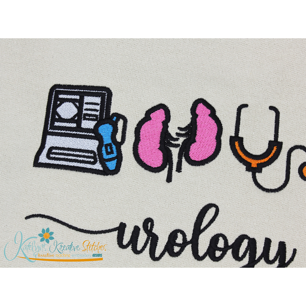 Urology Life Icon Embroidery - Filled and Outline Versions
