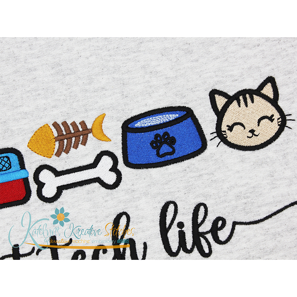 Vet Tech Life Icon Embroidery - Filled and Outline Versions, 4 image