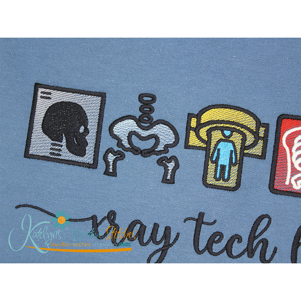 XRay Tech Life Icon Embroidery - Filled and Outline Versions, 3 image