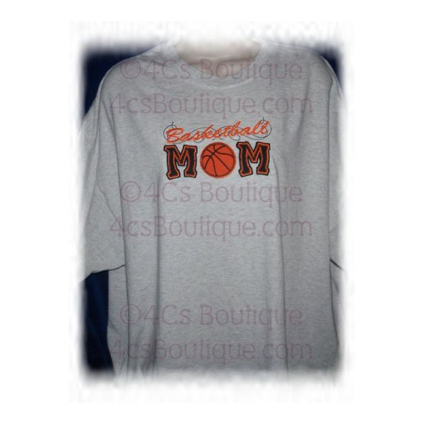 Basketball Applique Mom with a Twist stitched by 4C's Boutique