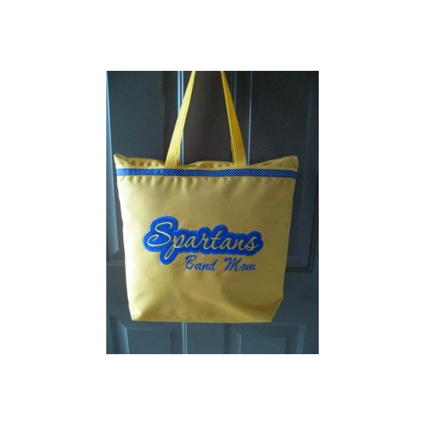 Spartans Applique Script Satin