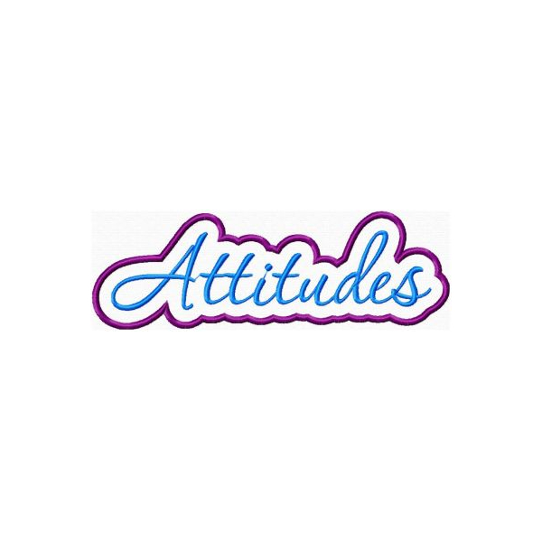 Attitudes Applique Script Satin Snap Shot